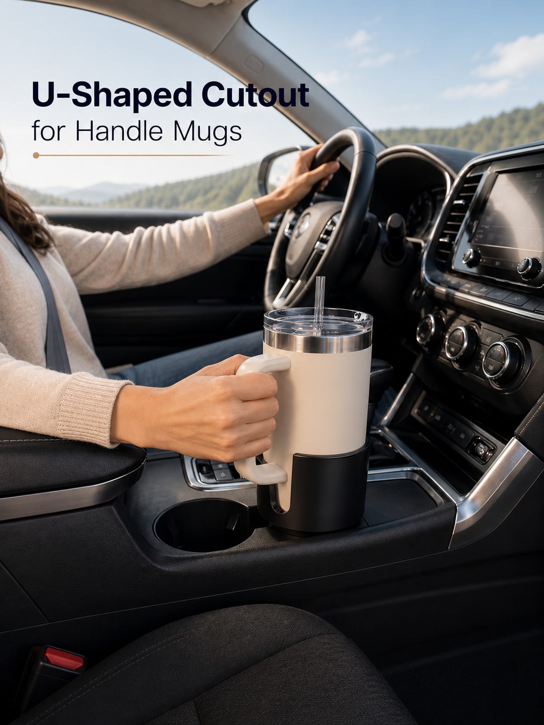 Car Cup Holder Expander - 32-40oz Bardak Tutucu Genişletici Adaptör, Saplı
