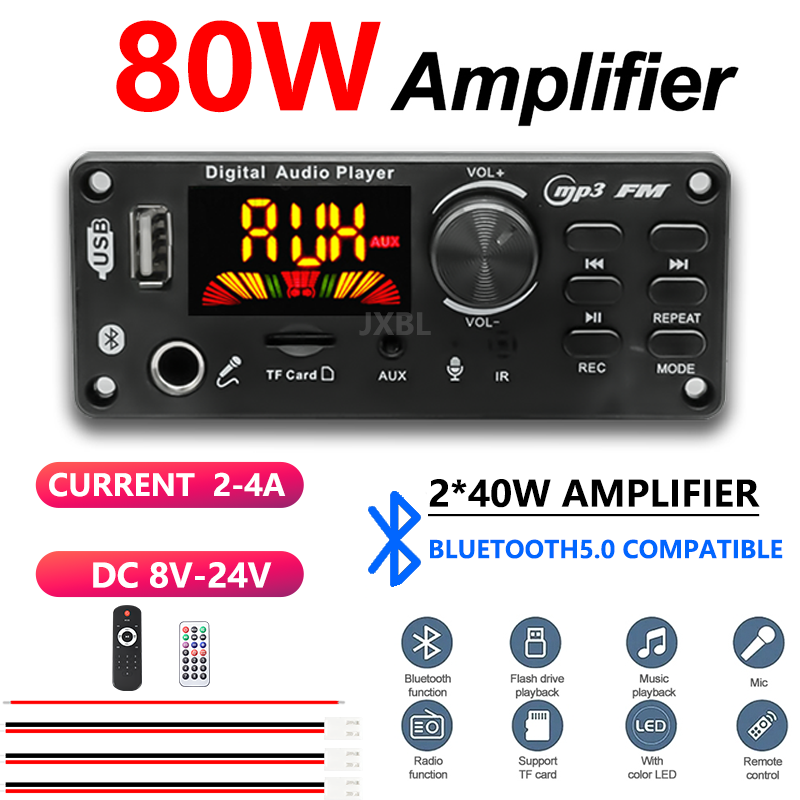 Fm Transmitter - 80W Bluetooth 5.0 MP3 Dekoder Kartı